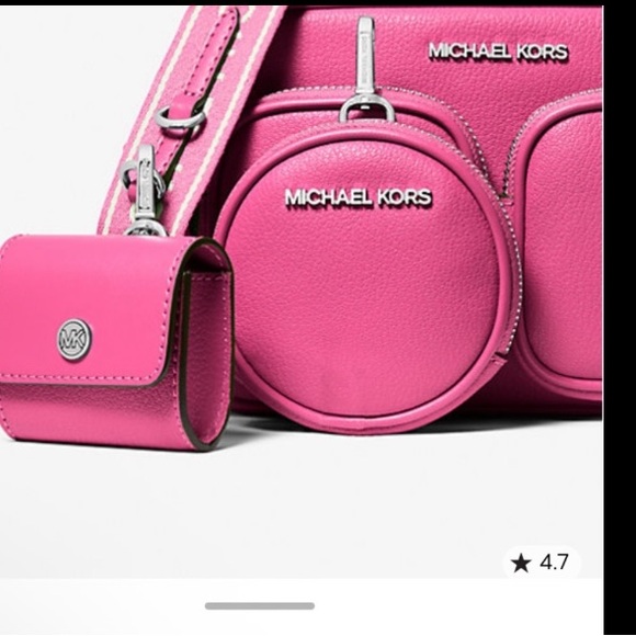 Michael Kors Pink Crossbody Bag with Logo Strap - Picture 5 of 11